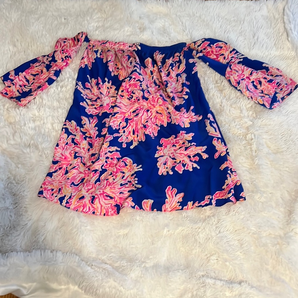 Lily Pulitzer Off Shoulder Silk Dress - Size M